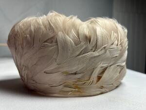 VTG Europa ladies hat duck feathers 1960 Art Deco revival in1930's Great Gatsby